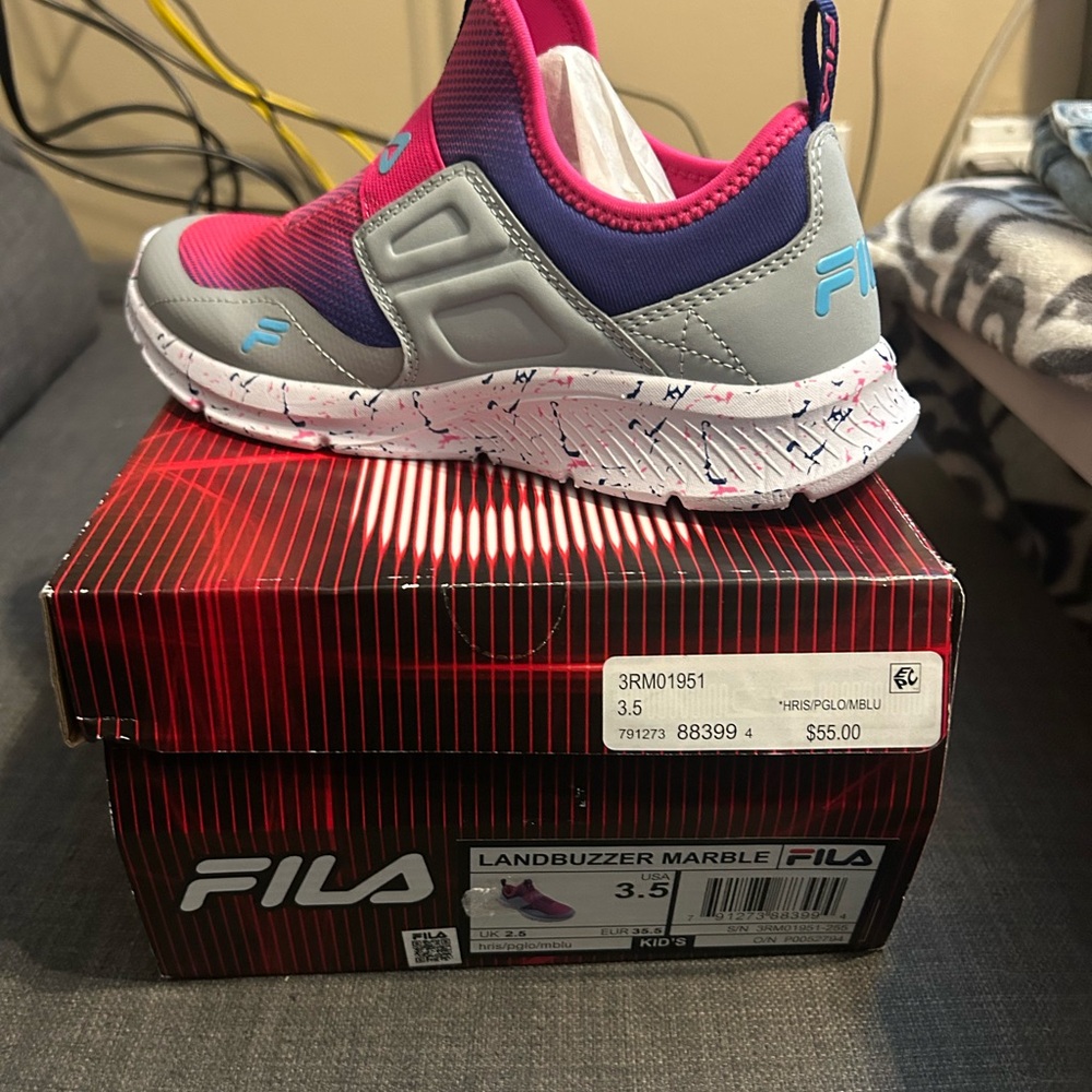 Fila Kids' Pink and Gray Sneakers